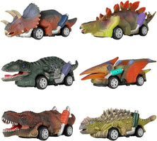 Dinosaur Toy Pull Back Cars,6 Pack Dino Toys for 3 Year Old Boys Girls and Toddlers