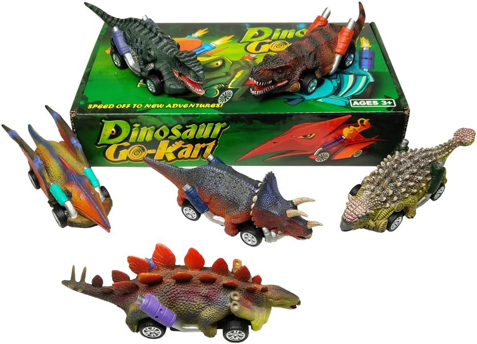 Dinosaur Toy Pull Back Cars,6 Pack Dino Toys for 3 Year Old Boys Girls and Toddlers