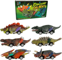 Dinosaur Toy Pull Back Cars,6 Pack Dino Toys for 3 Year Old Boys Girls and Toddlers